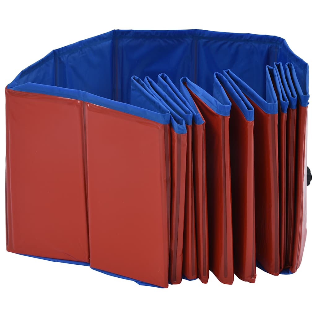 Piscina para cães dobrável 120x30 cm PVC vermelho - Image 4
