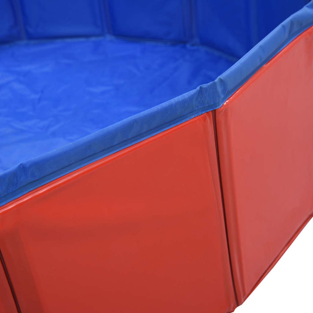 Piscina para cães dobrável 120x30 cm PVC vermelho - Image 5