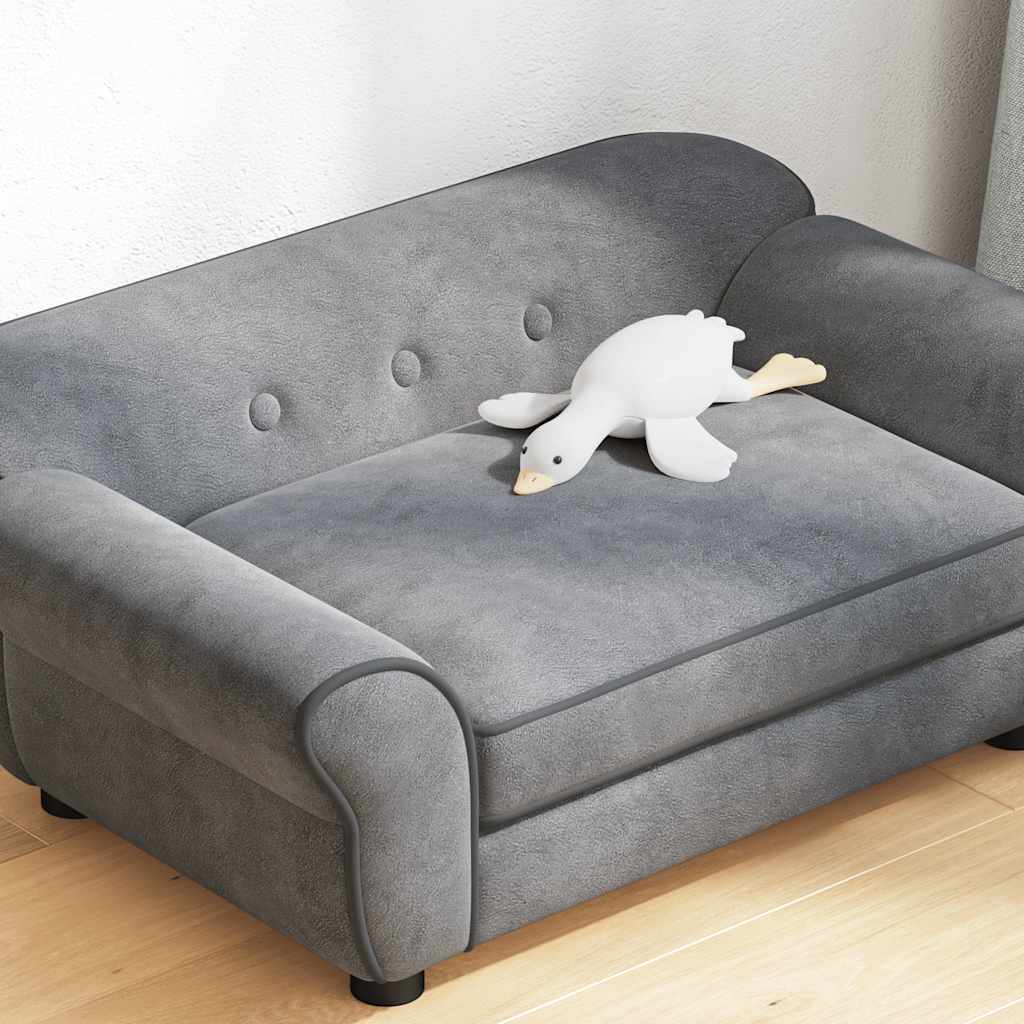 Sofá para cães 72x45x30 cm pelúcia cinzento - Image 3
