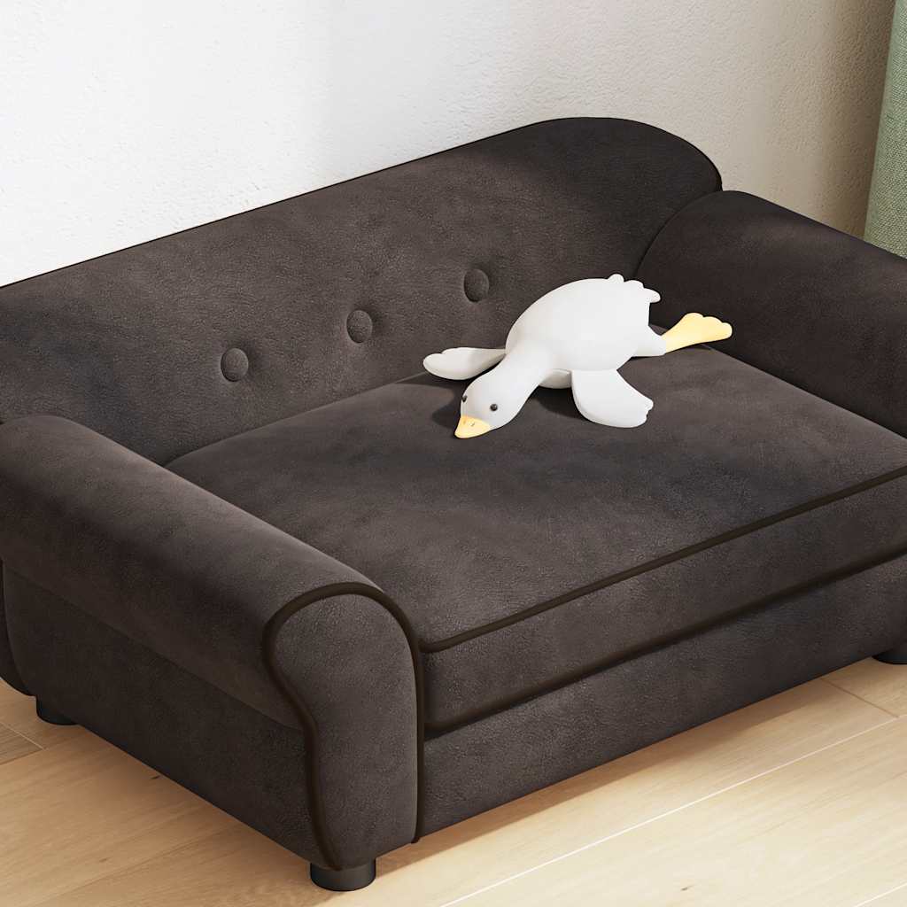 Sofá para cães 72x45x30 cm pelúcia castanho - Image 3