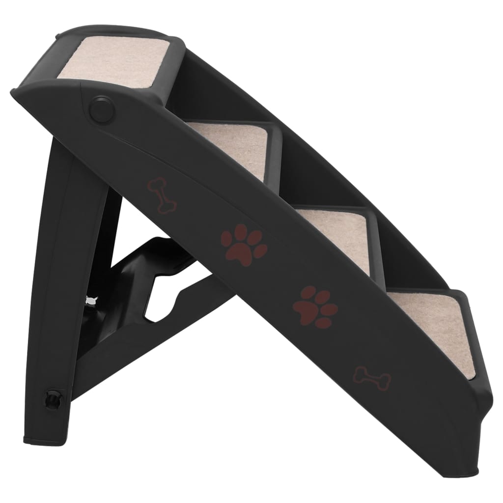 Escadas para cães dobráveis 62x40x49,5 cm preto - Image 3
