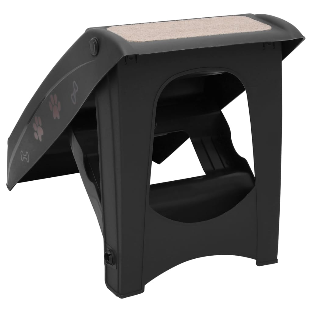 Escadas para cães dobráveis 62x40x49,5 cm preto - Image 4