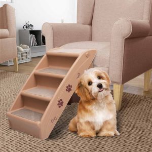 Escadas para cães dobráveis 62x40x49,5 cm castanho