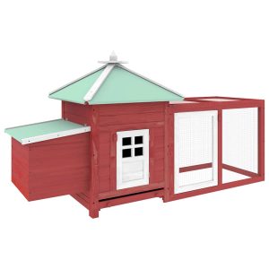 Galinheiro c/ caixa nidificação 190x72x102 cm abeto vermelho