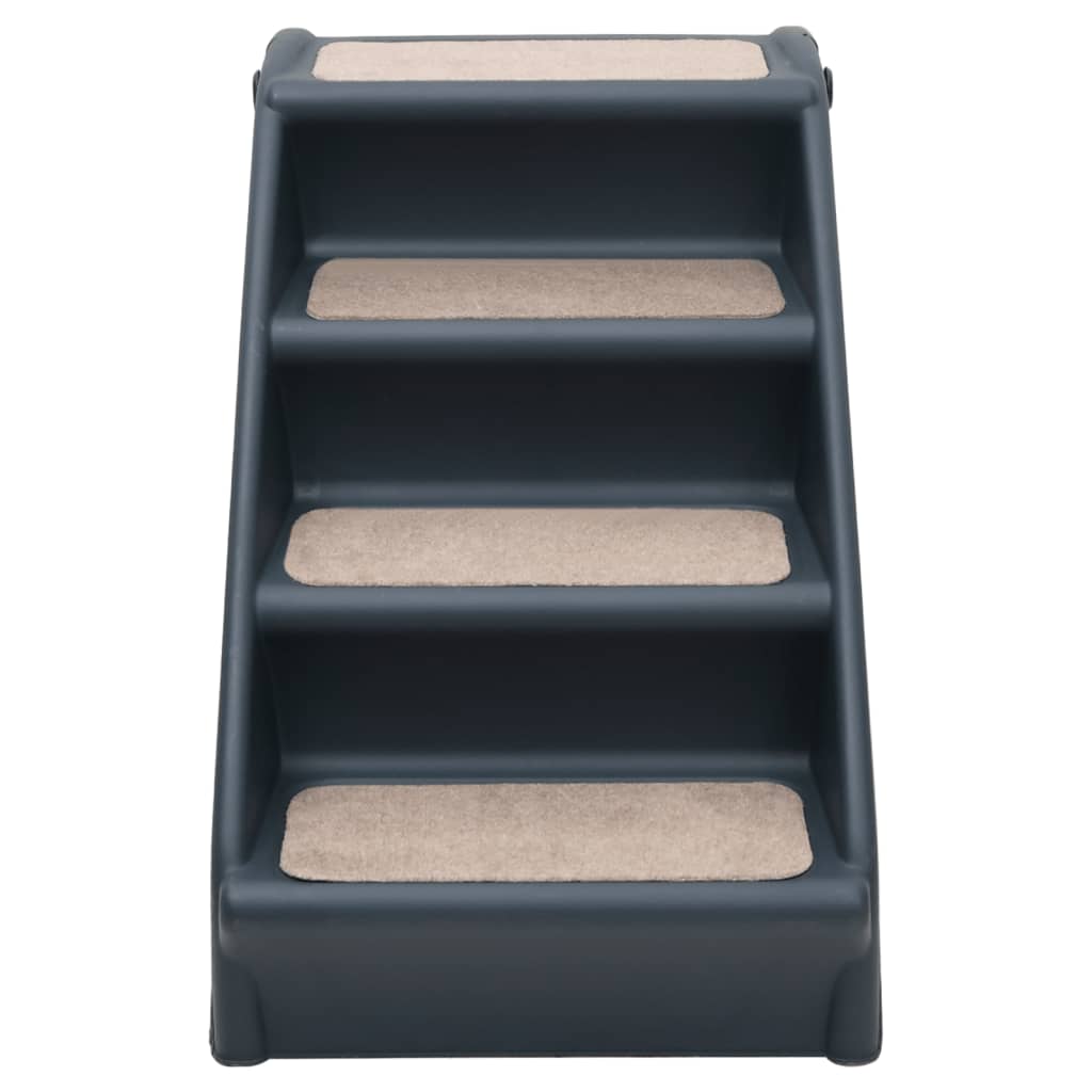 Escada para cães dobrável com 4 degraus cinzento-escuro - Image 2