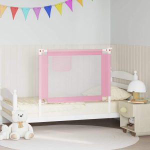 Barra de segurança p/ cama infantil tecido 100x25 cm rosa