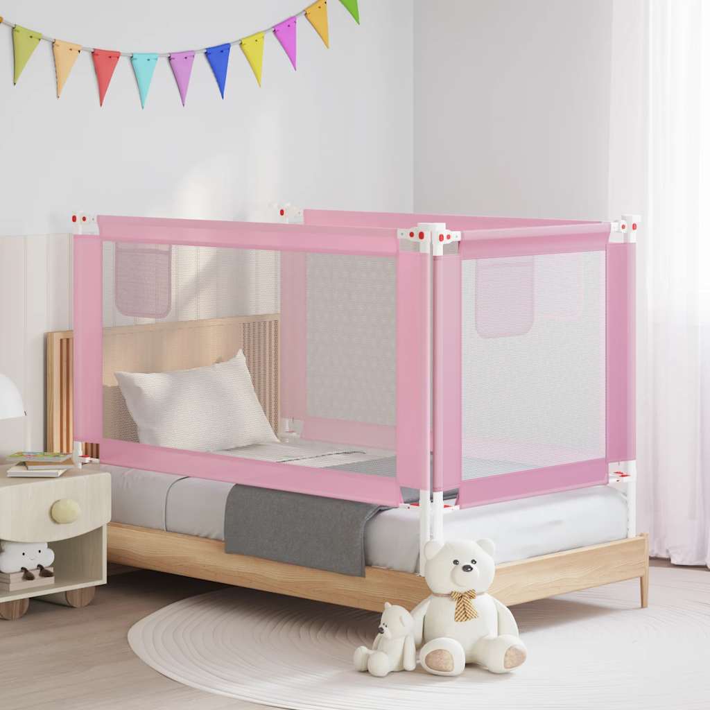 Barra de segurança p/ cama infantil tecido 150x25 cm rosa