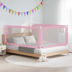 Barra de segurança p/ cama infantil tecido 200x25 cm rosa