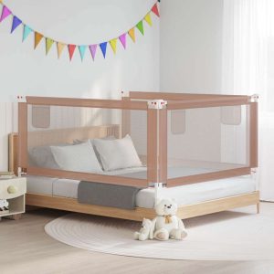 Barra segur. p/ cama infantil tecido 180x25cm cinza-acastanhado