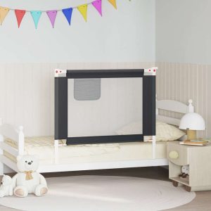 Barra segurança p/ cama infantil tecido 100x25 cm cinza-escuro
