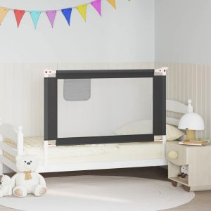 Barra segurança p/ cama infantil tecido 120x25 cm cinza-escuro