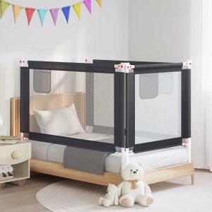 Barra segurança p/ cama infantil tecido 140x25 cm cinza-escuro