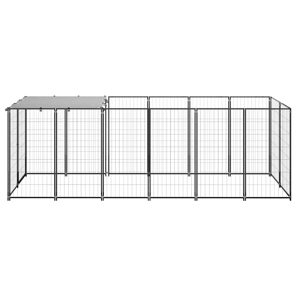 Canil para cães 330x110x110 cm aço preto - Image 3