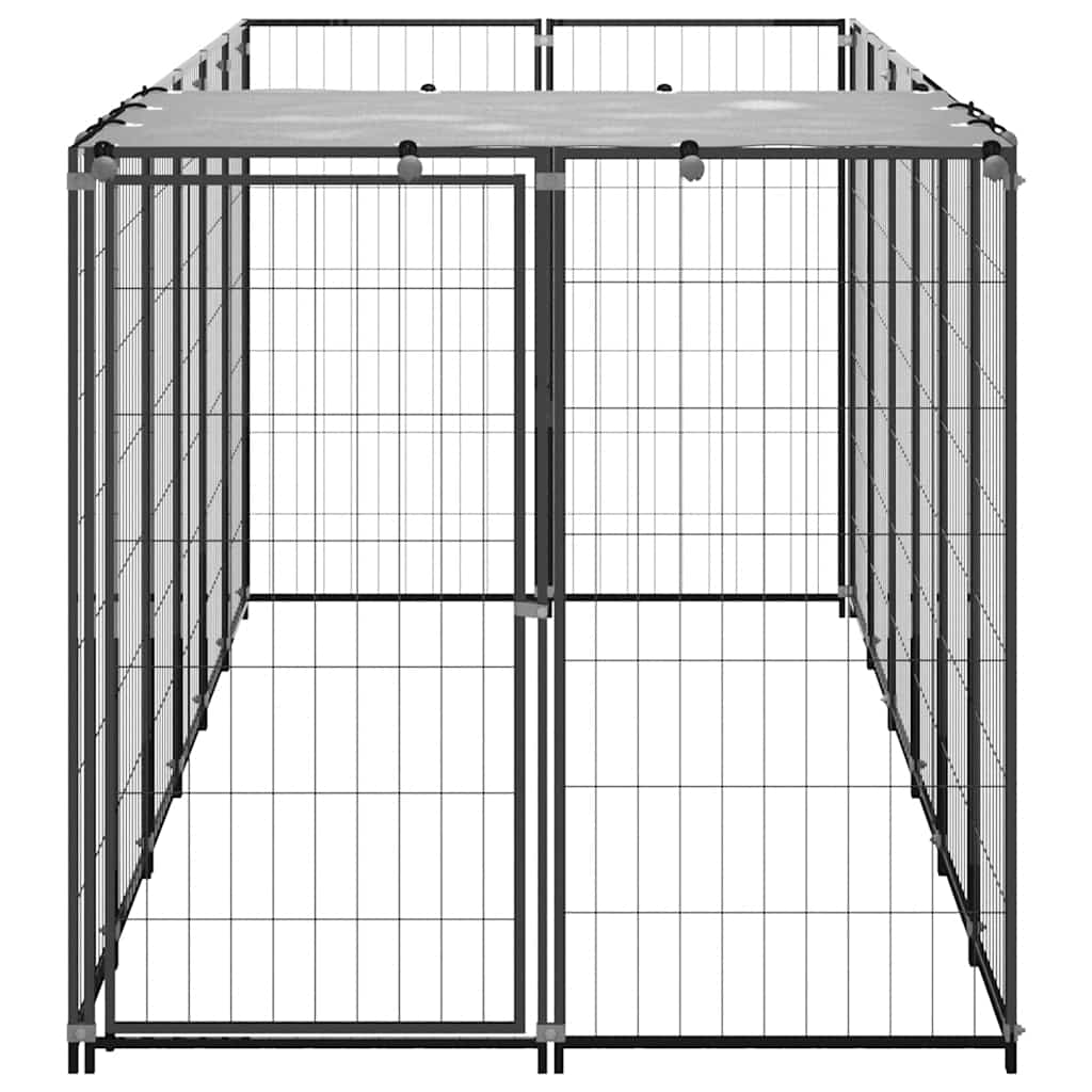 Canil para cães 330x110x110 cm aço preto - Image 4