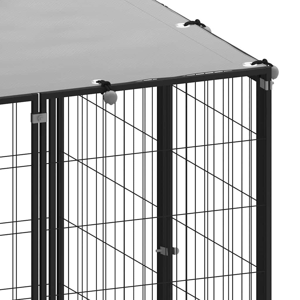 Canil para cães 330x110x110 cm aço preto - Image 6