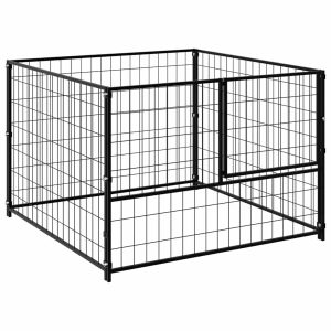 Canil para cães 100x100x70 cm aço preto