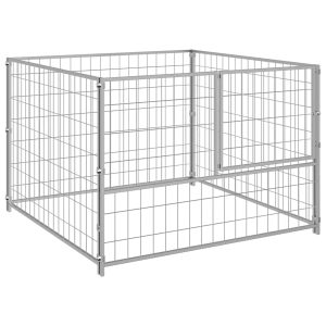 Canil para cães 100x100x70 cm aço prateado