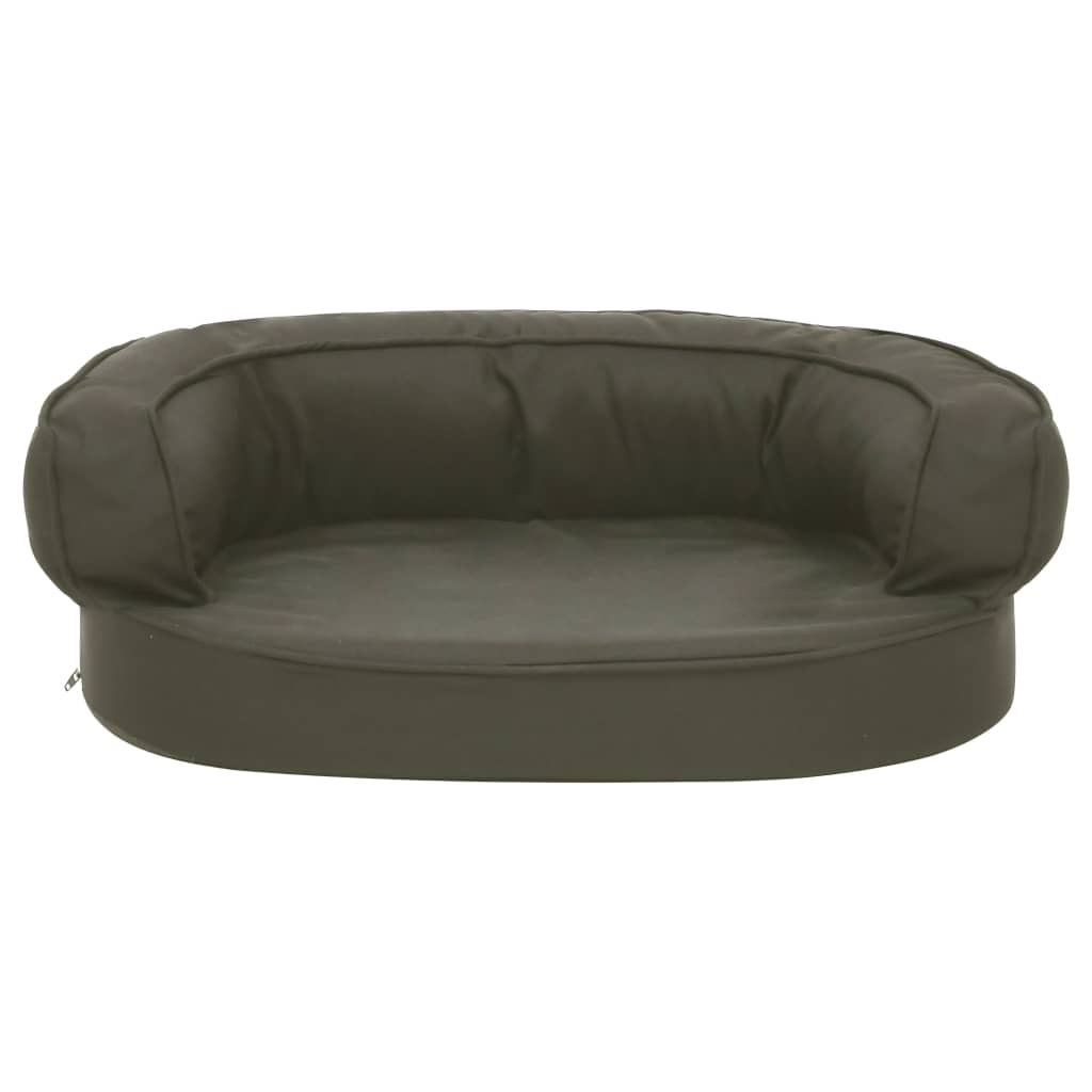 Cama para cães ergonómica 60x42cm aspeto linho cinzento-escuro - Image 2