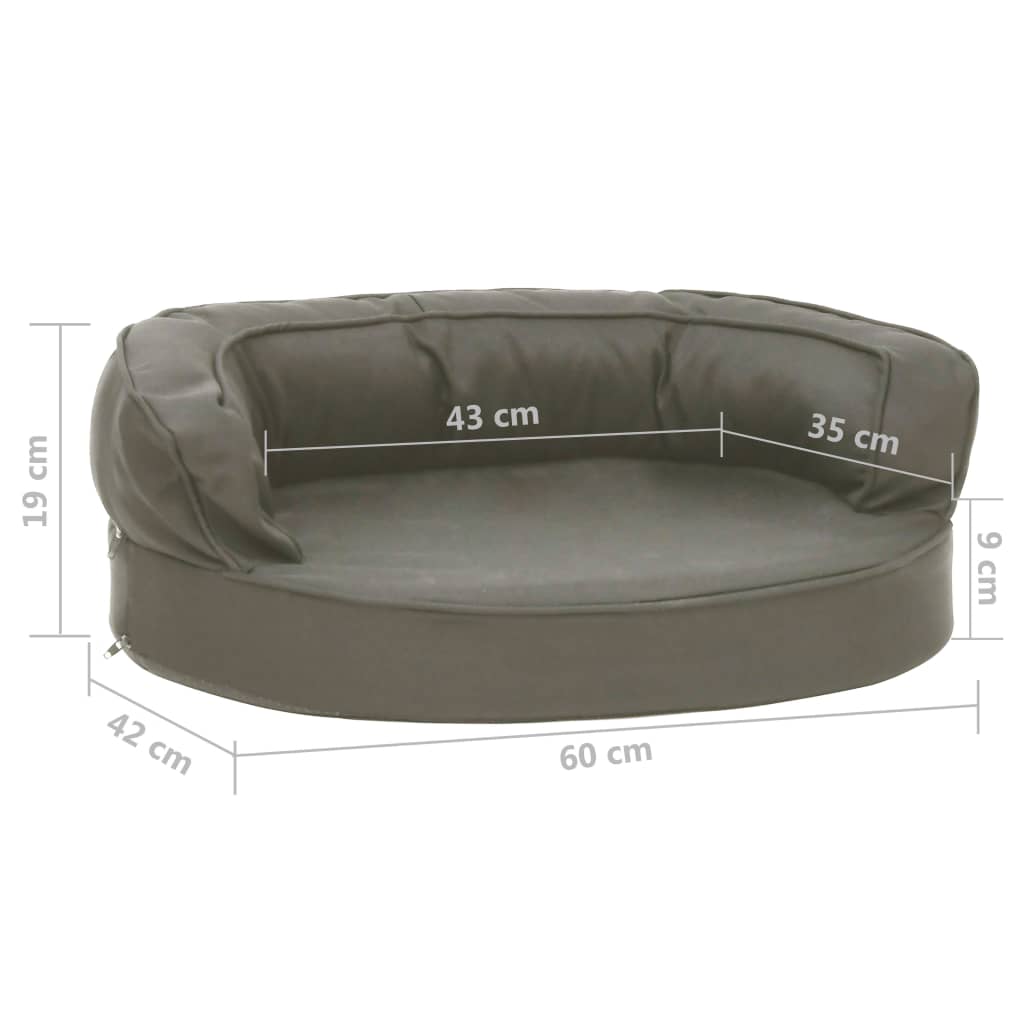 Cama para cães ergonómica 60x42cm aspeto linho cinzento-escuro - Image 6