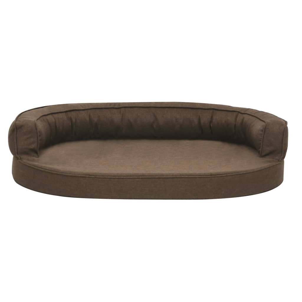Cama para cães ergonómica 75x53 cm aspeto linho castanho - Image 2