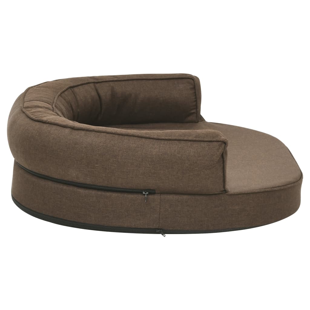 Cama para cães ergonómica 75x53 cm aspeto linho castanho - Image 3