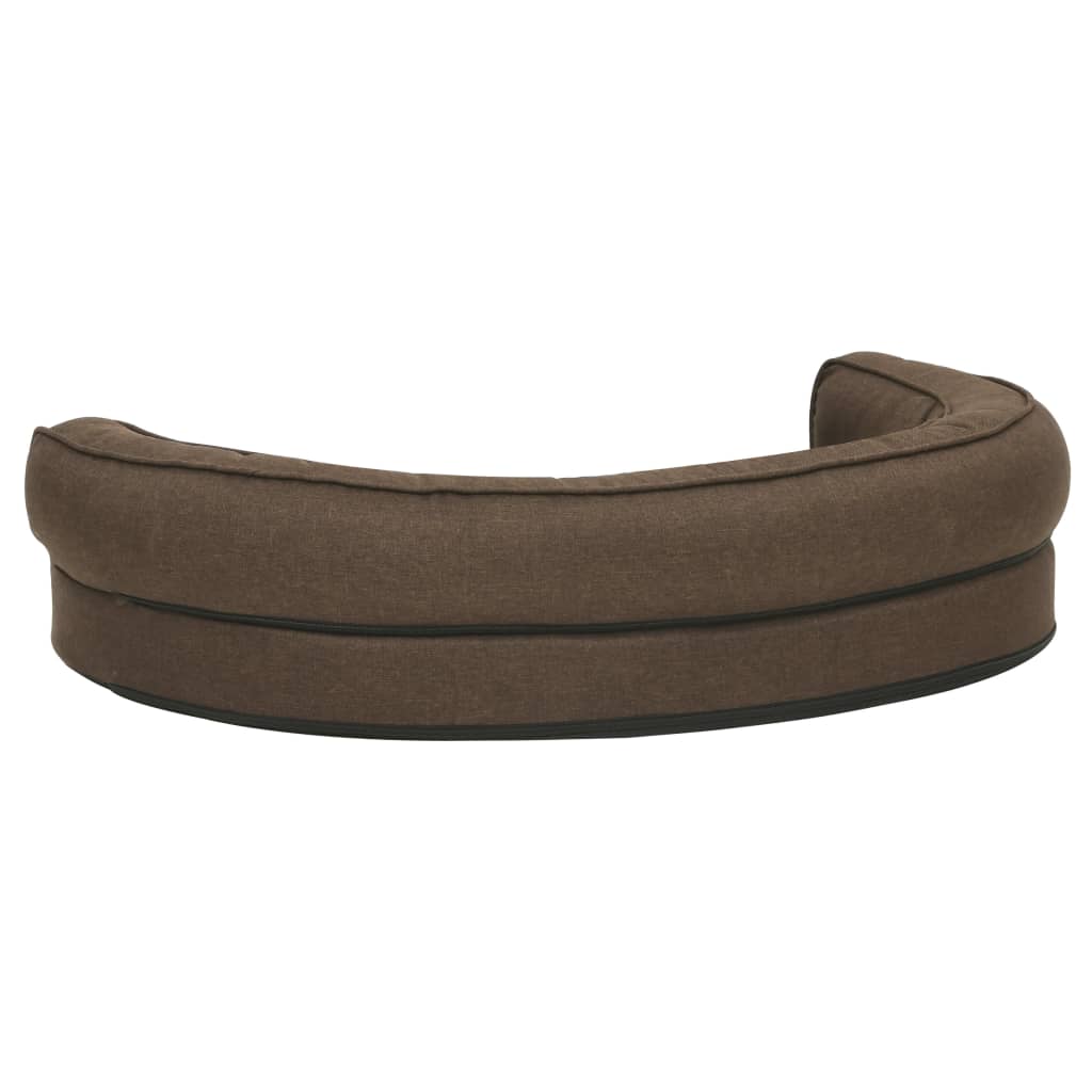 Cama para cães ergonómica 75x53 cm aspeto linho castanho - Image 4