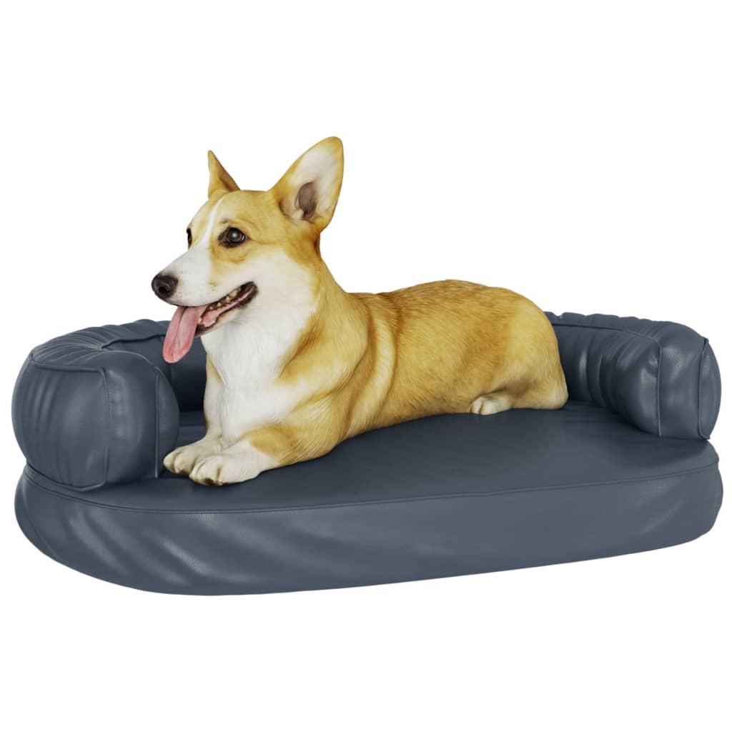 Cama p/ cães espuma ergonómico 60x42 cm couro artificial azul - Image 2