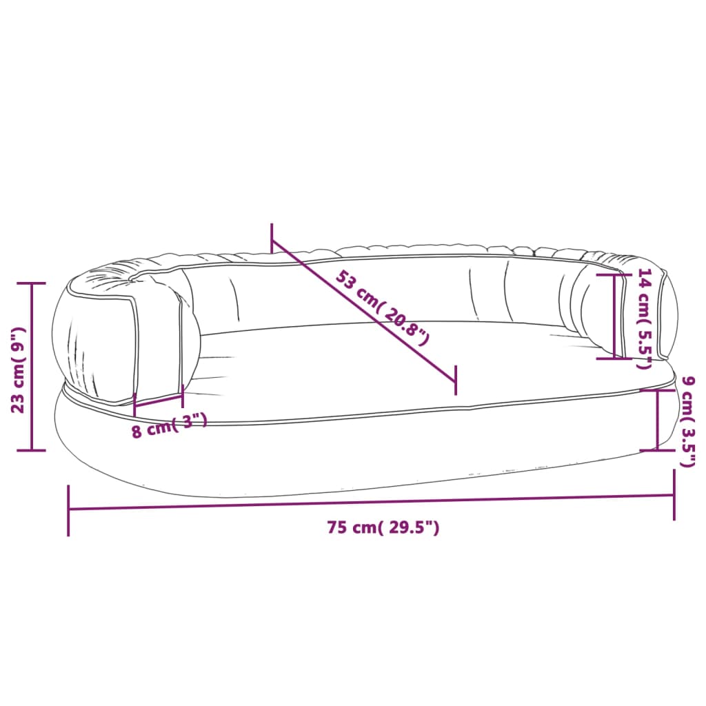 Cama p/ cães espuma ergonómico 60x42 cm couro artificial azul - Image 6