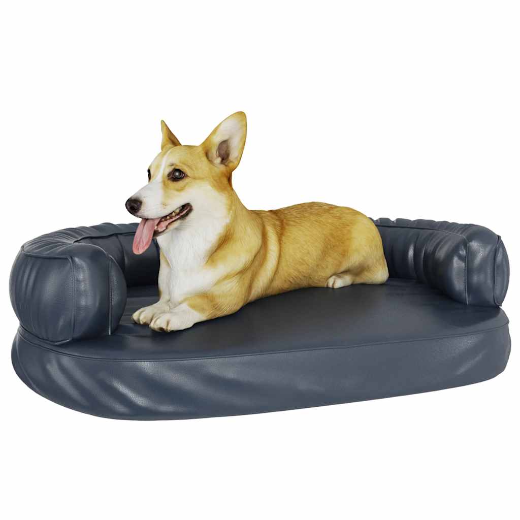 Cama p/ cães em espuma ergonómico 88x65cm couro artificial azul - Image 2
