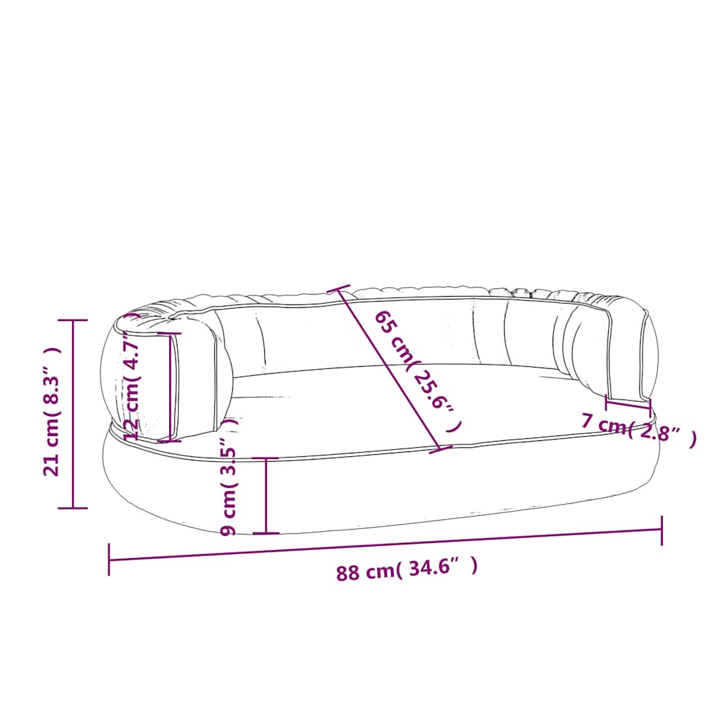 Cama p/ cães em espuma ergonómico 88x65cm couro artificial azul - Image 6
