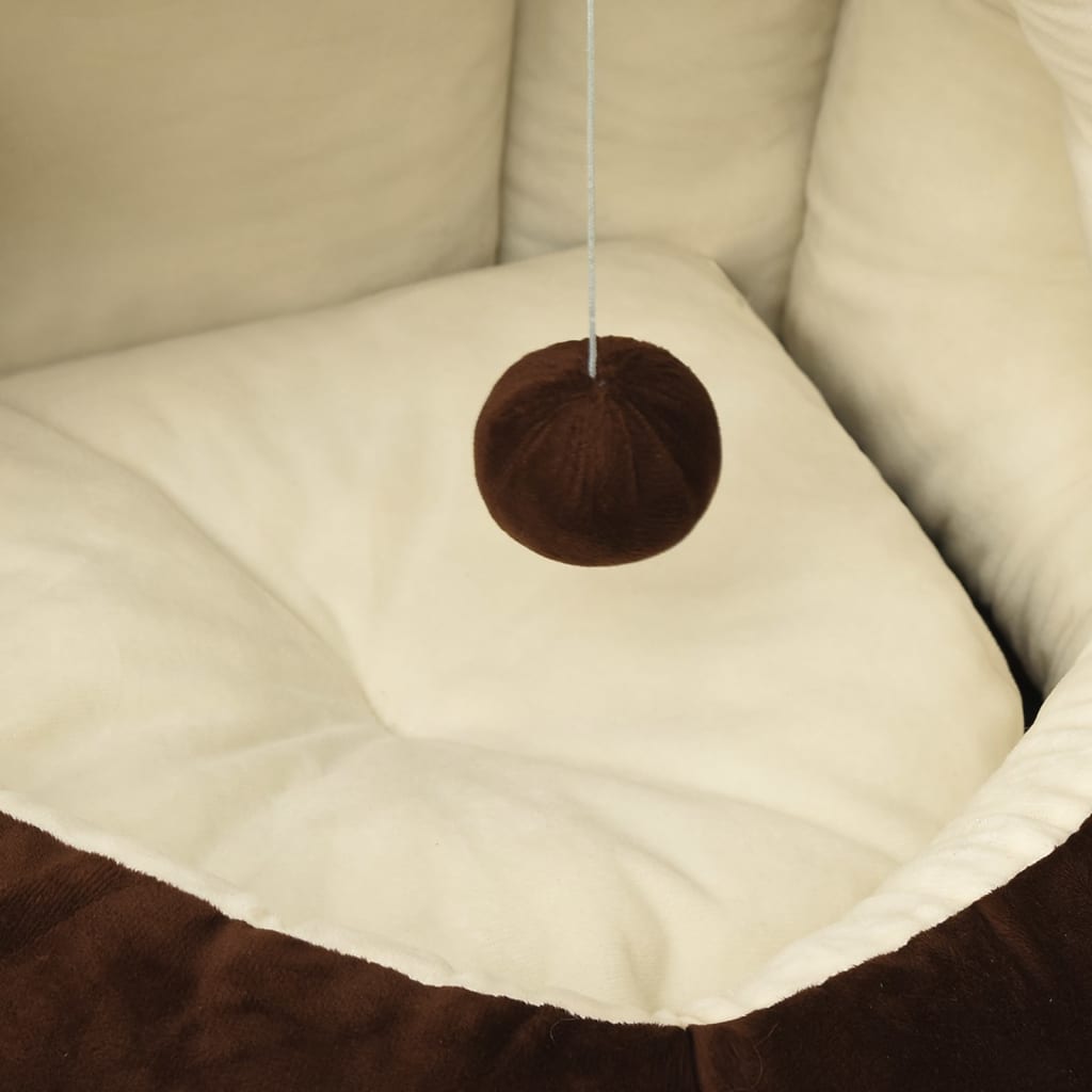 Cama para gatos 40x40x35 cm castanho e creme - Image 5