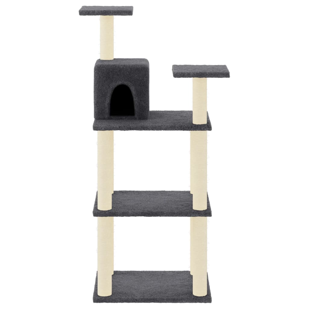 Árvore p/ gatos postes arranhadores sisal 118,5 cm cinza-escuro - Image 2