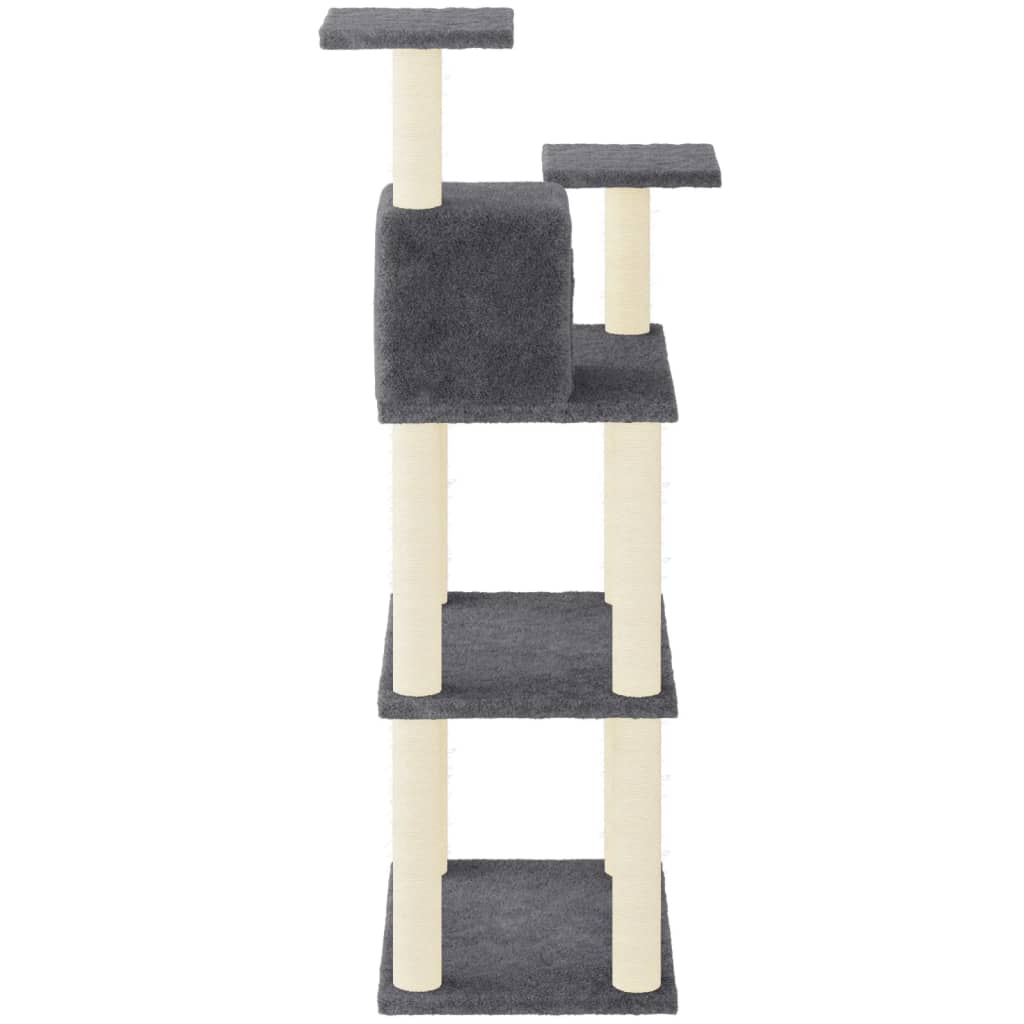 Árvore p/ gatos postes arranhadores sisal 118,5 cm cinza-escuro - Image 3
