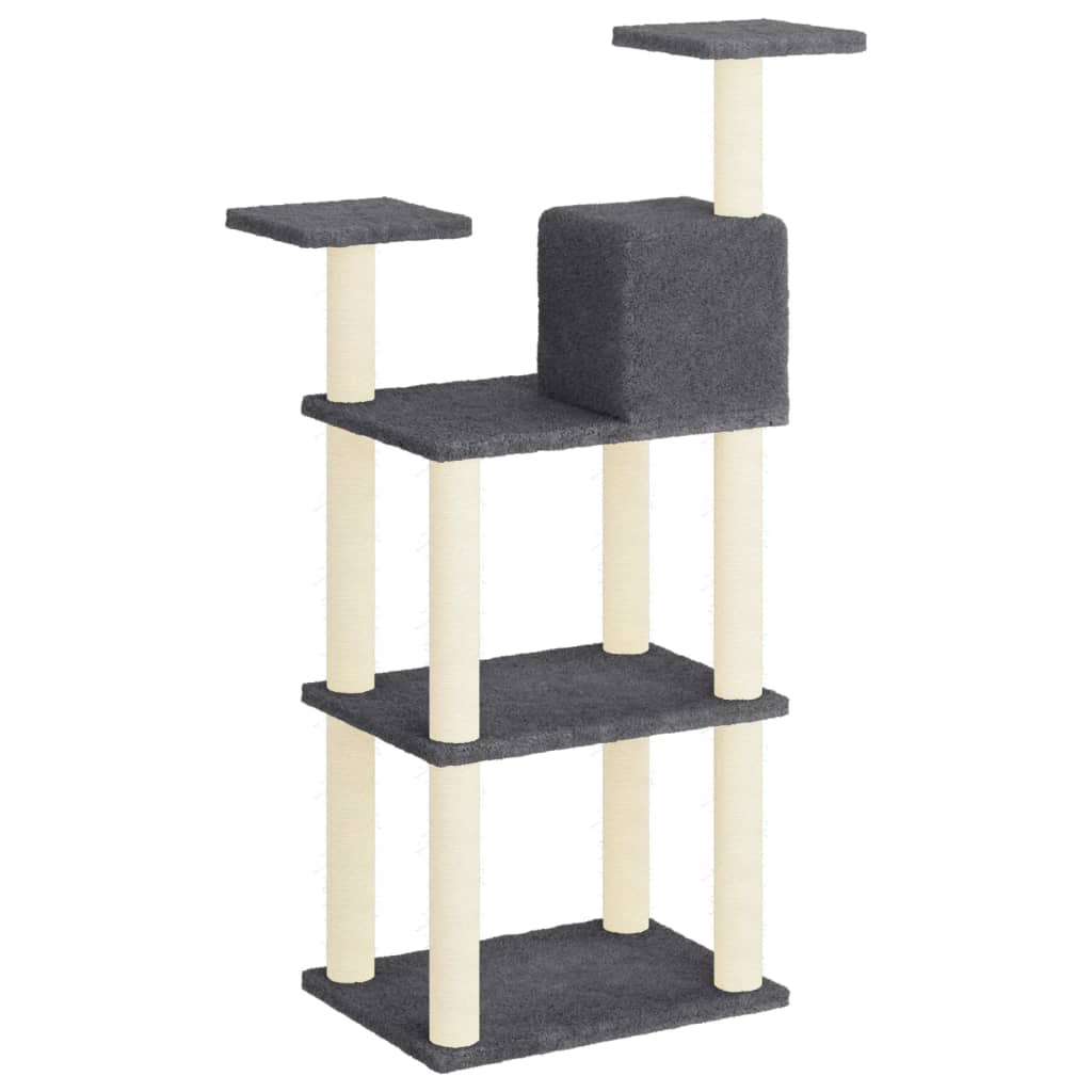 Árvore p/ gatos postes arranhadores sisal 118,5 cm cinza-escuro - Image 4