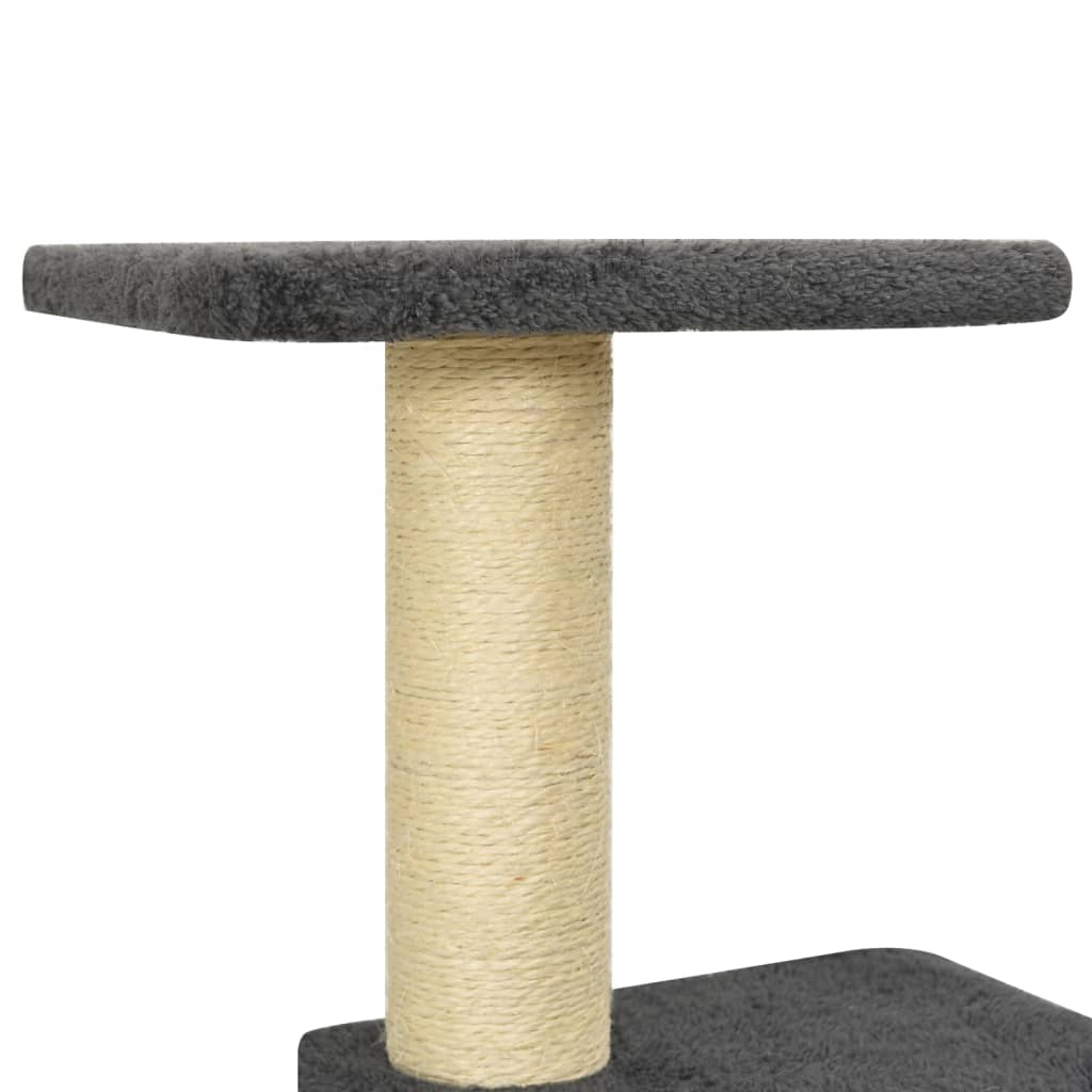 Árvore p/ gatos postes arranhadores sisal 118,5 cm cinza-escuro - Image 6