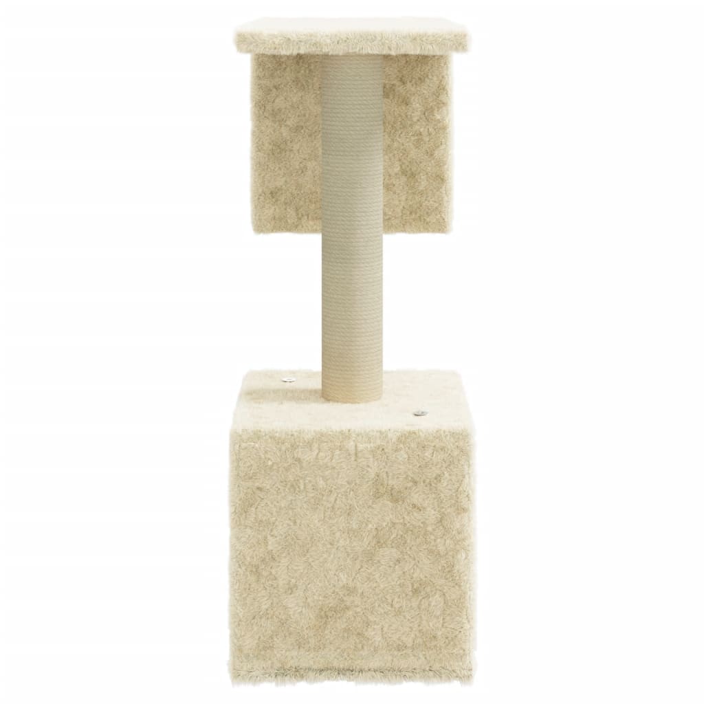 Árvore para gatos c/ postes arranhadores sisal 60 cm cor creme - Image 3