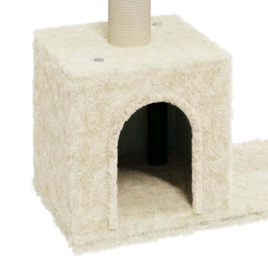 Árvore para gatos c/ postes arranhadores sisal 60 cm cor creme - Image 4