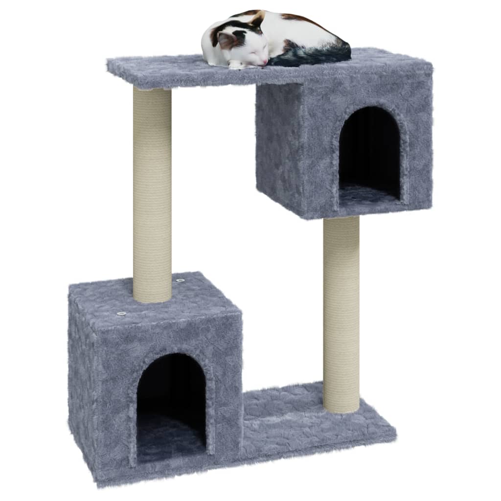 Árvore p/ gatos c/ postes arranhadores sisal 60 cm cinza-claro - Image 2