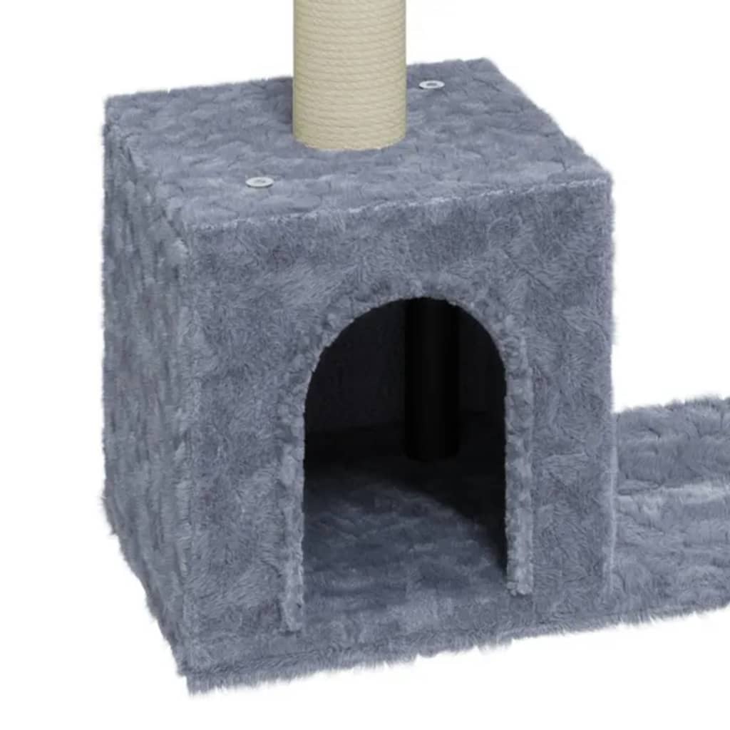 Árvore p/ gatos c/ postes arranhadores sisal 60 cm cinza-claro - Image 4