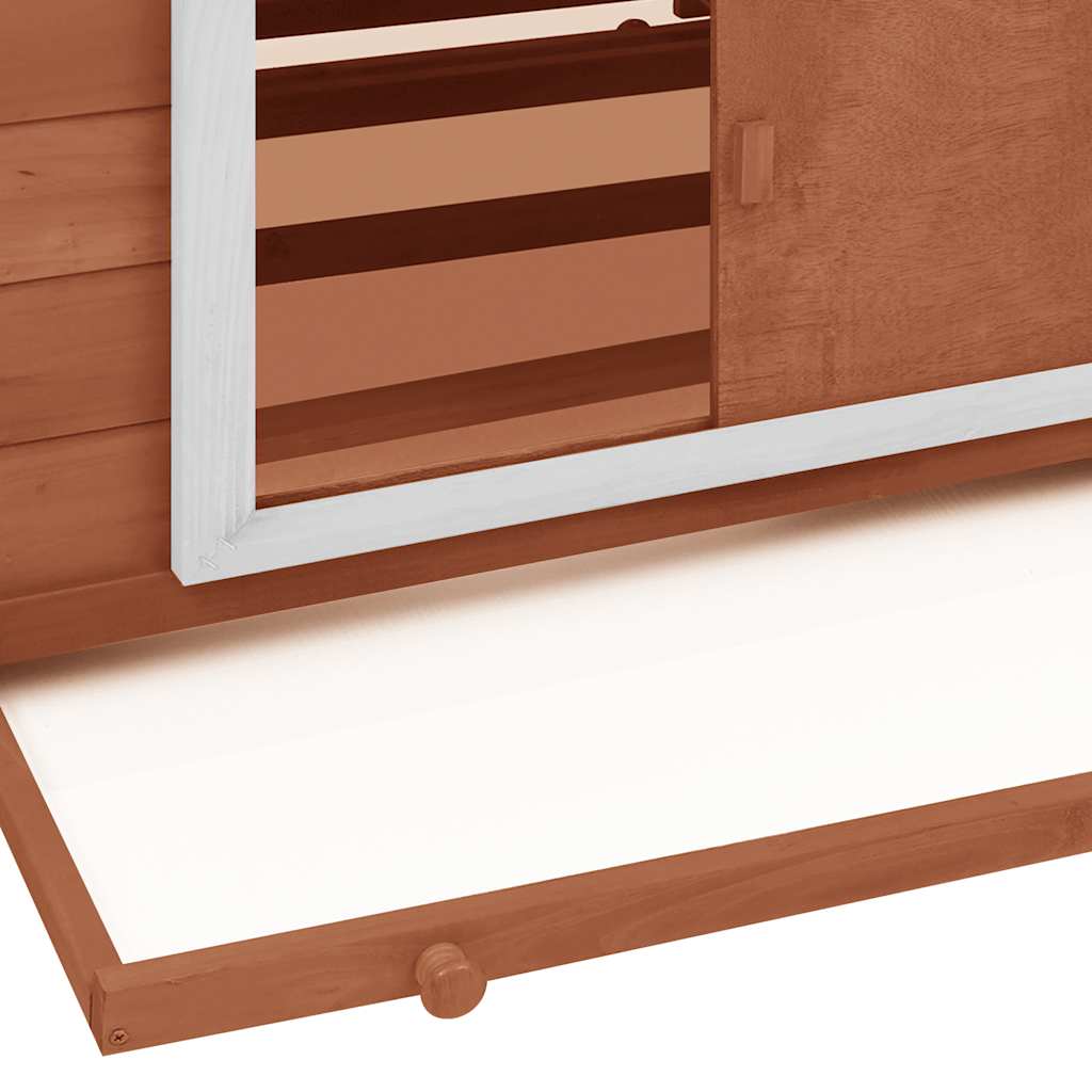 Galinheiro 150x96x110 cm abeto maciço moca e branco - Image 5