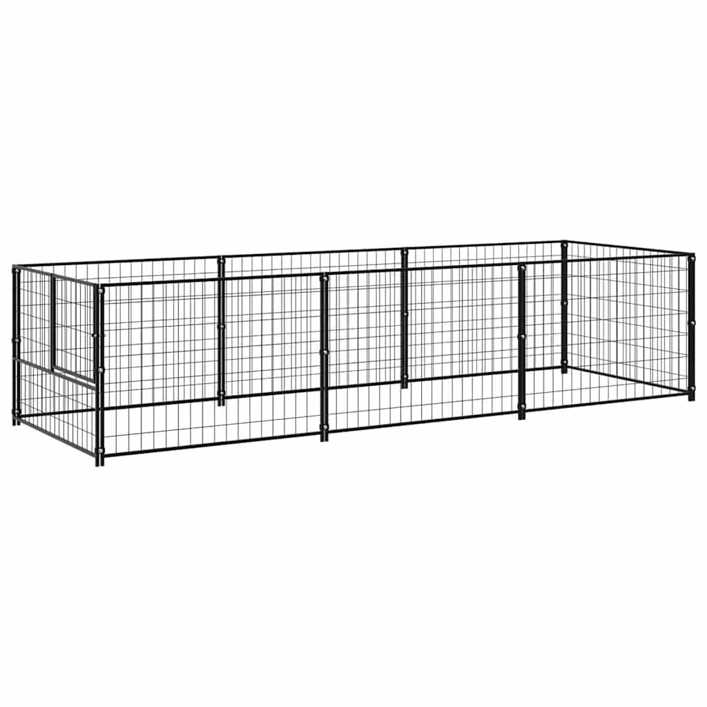 Canil para cães 3 m² aço preto
