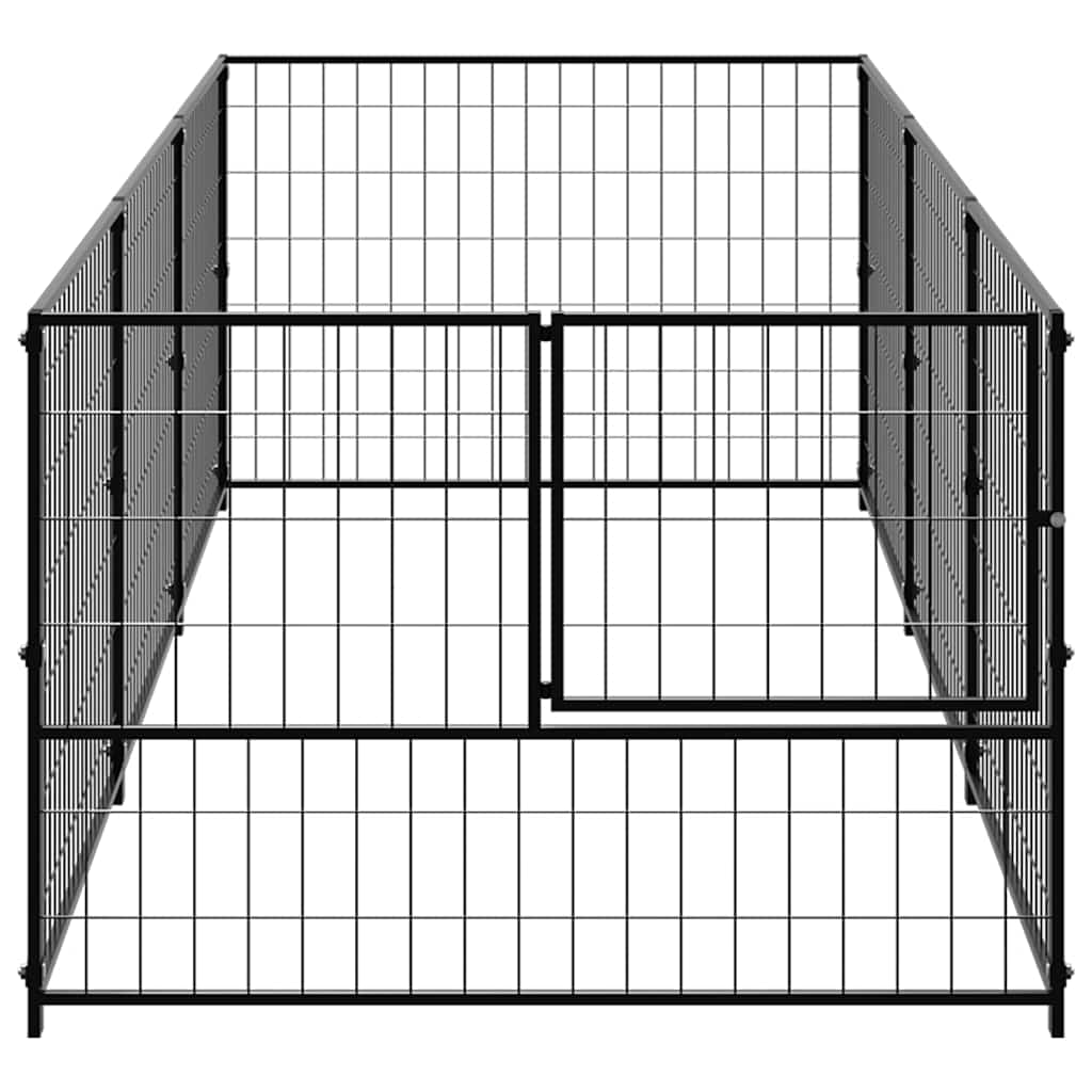 Canil para cães 3 m² aço preto - Image 3