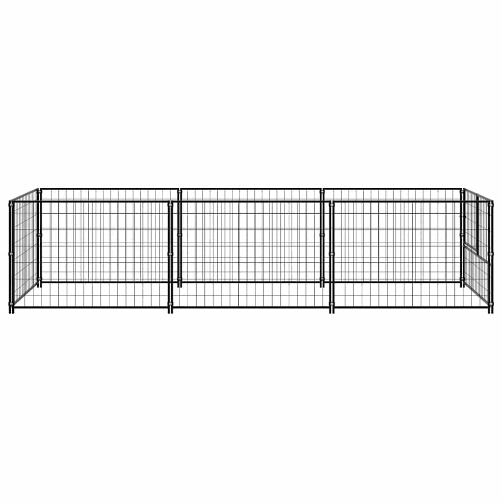 Canil para cães 3 m² aço preto - Image 4