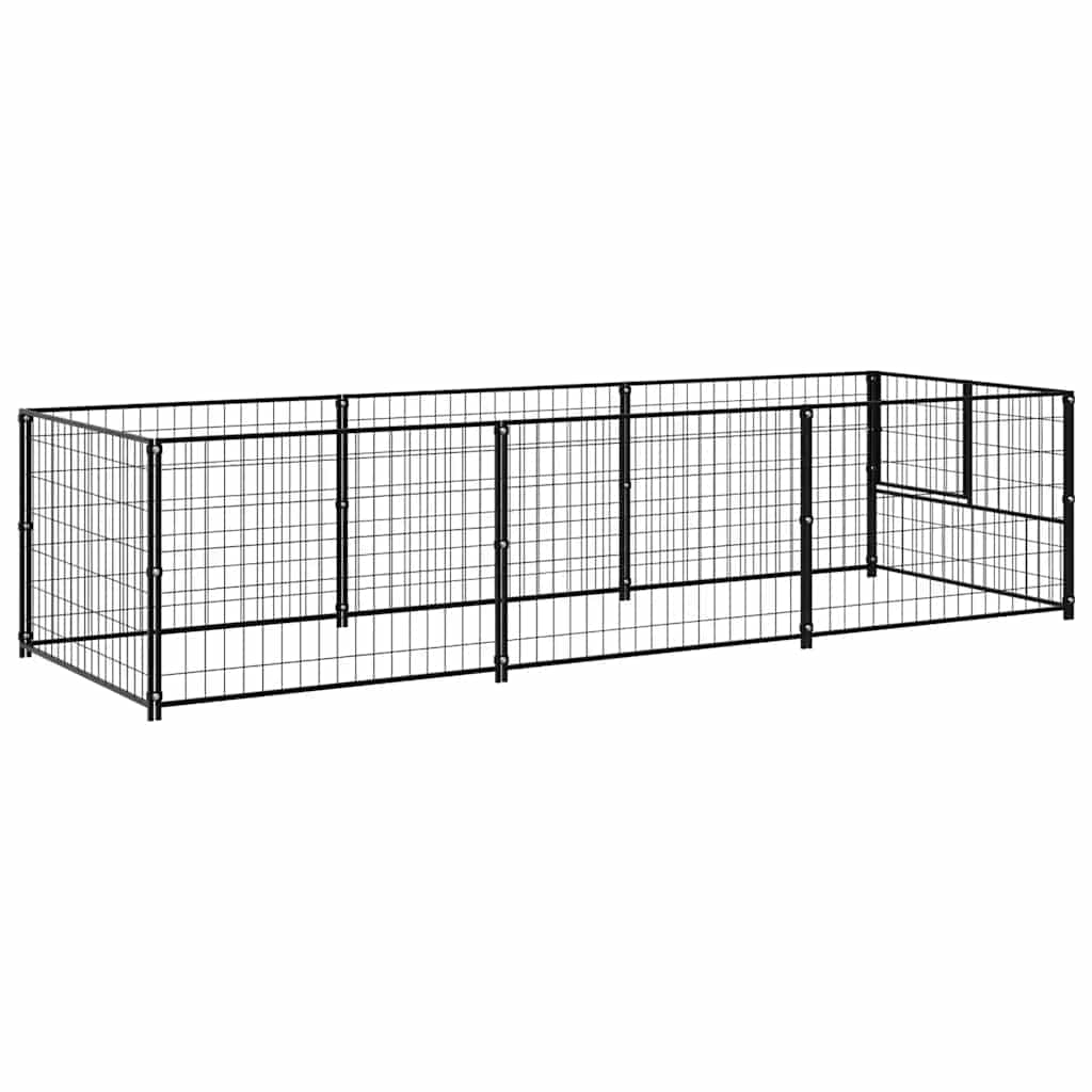 Canil para cães 3 m² aço preto - Image 5