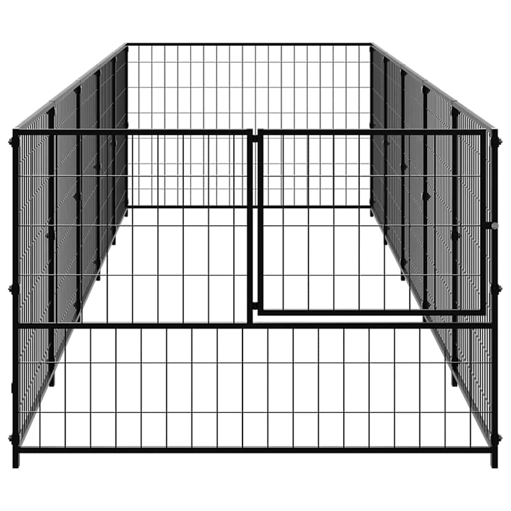 Canil para cães 5 m² aço preto - Image 3