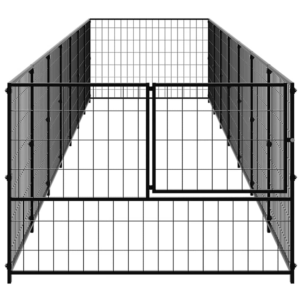 Canil para cães 7 m² aço preto - Image 3