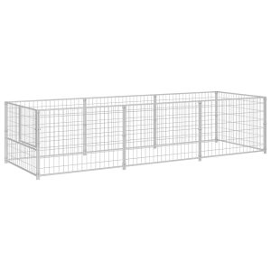 Canil para cães 3 m² aço prateado