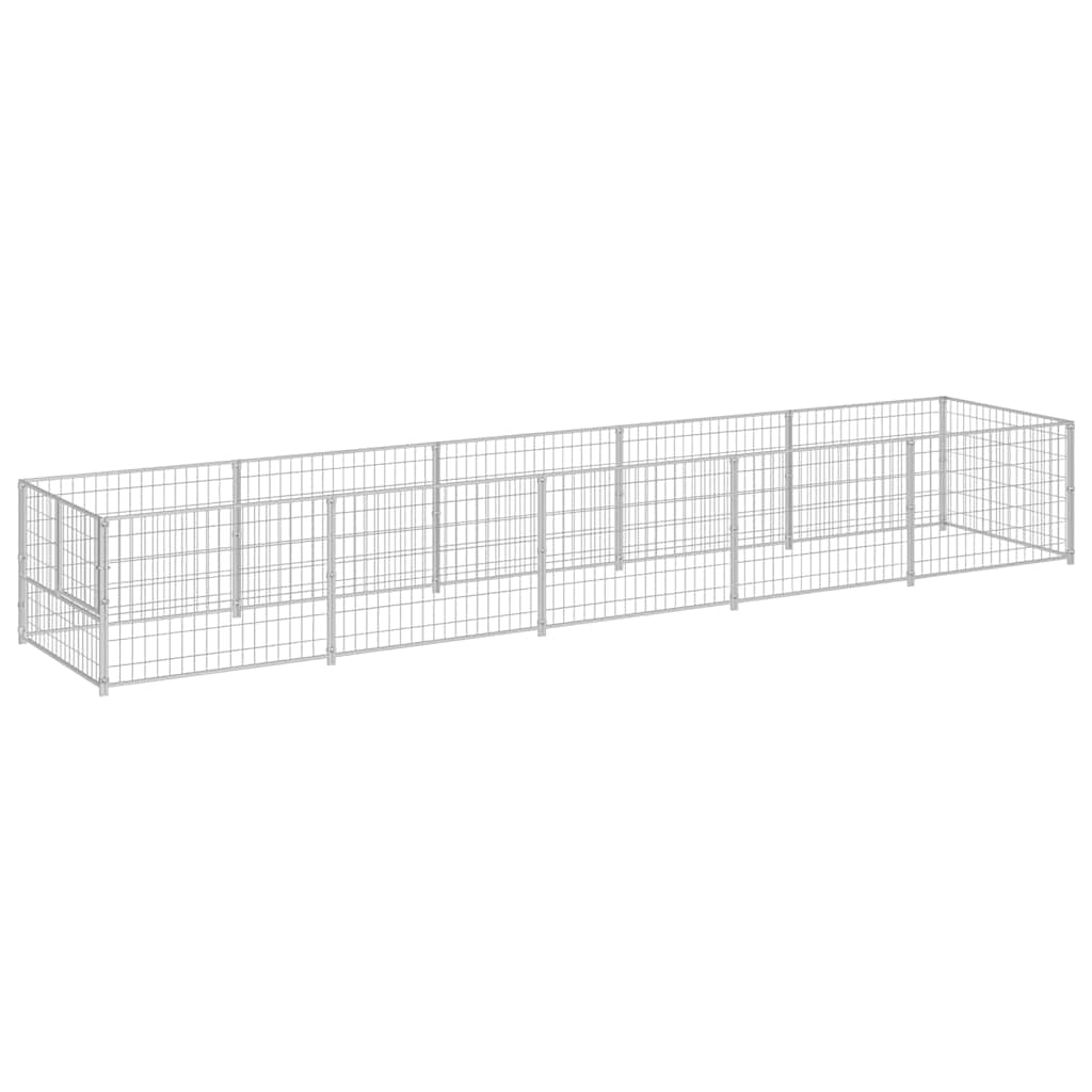 Canil para cães 5 m² aço prateado