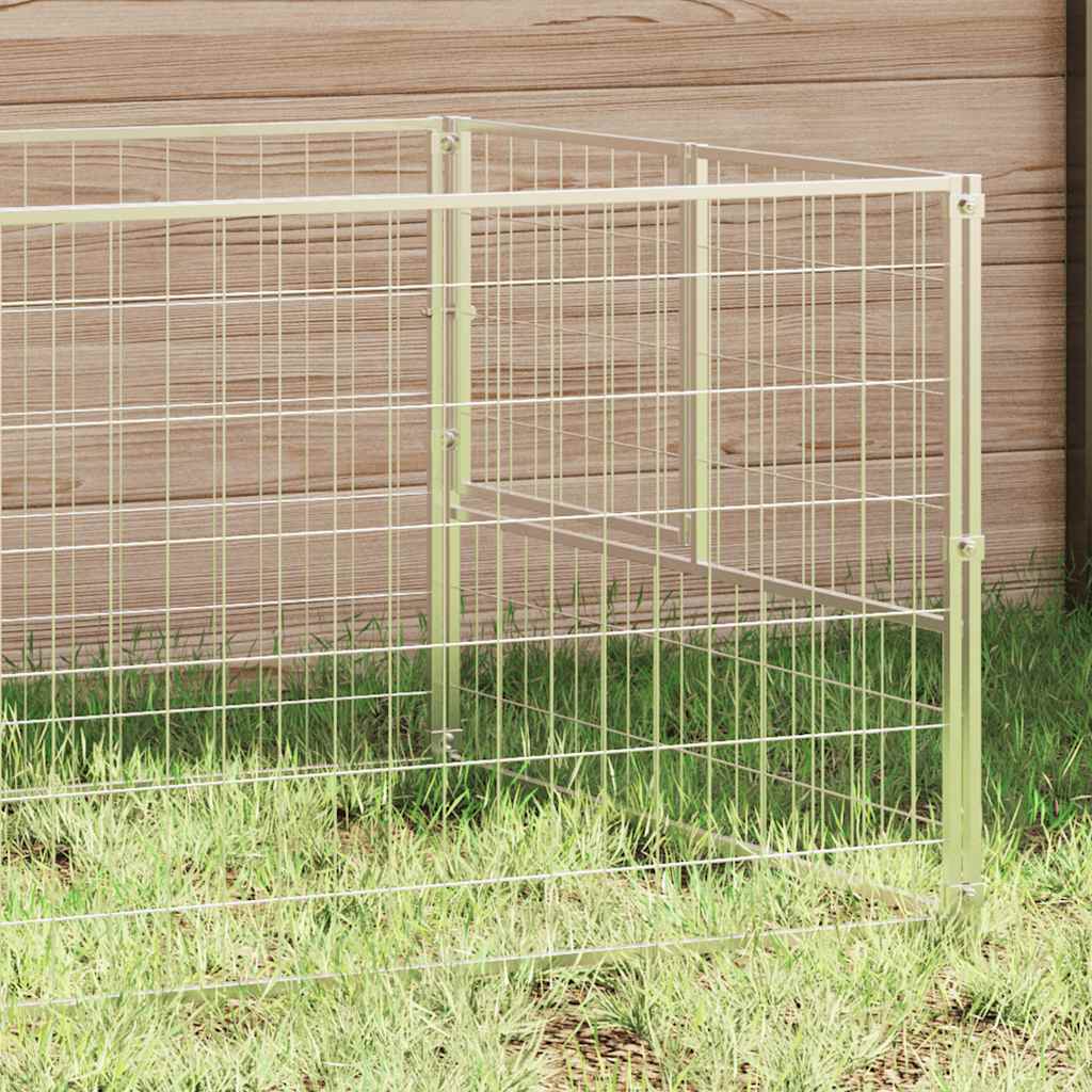 Canil para cães 7 m² aço prateado - Image 2