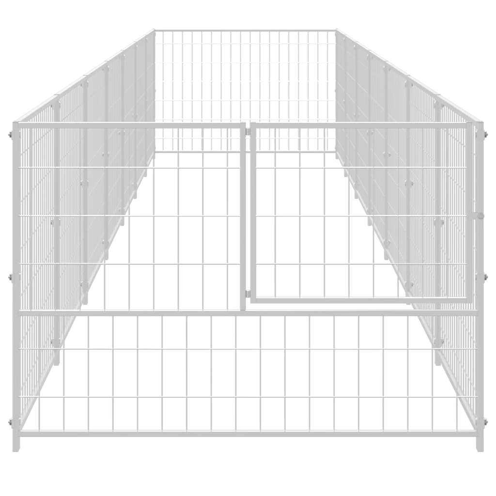 Canil para cães 7 m² aço prateado - Image 3